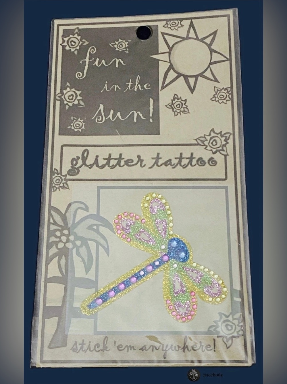 VTG 90s Fun In The Sun Glitter Body Tattoo Stickers NOS World End Imports Trendy